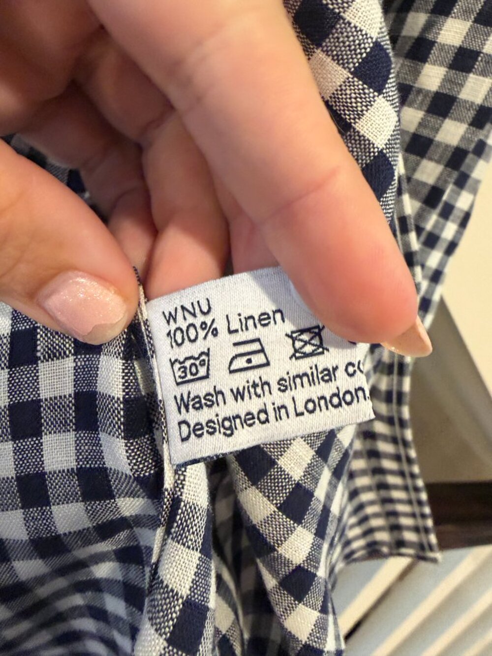 With Nothing Underneath (WNU) The Classic Navy Gingham Button Down Shirt - Picture 6 of 6
